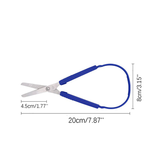 Ciseaux à ressorts bleu de 20cm pour adultes : dimensions
