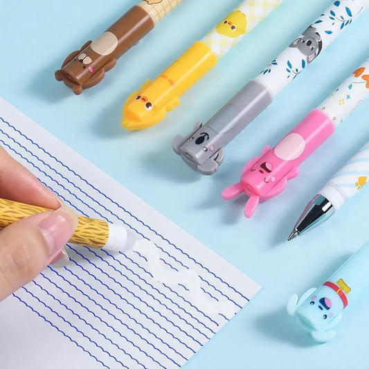 Lot de 6 Stylos Gel Effaçables Kawaii gomme