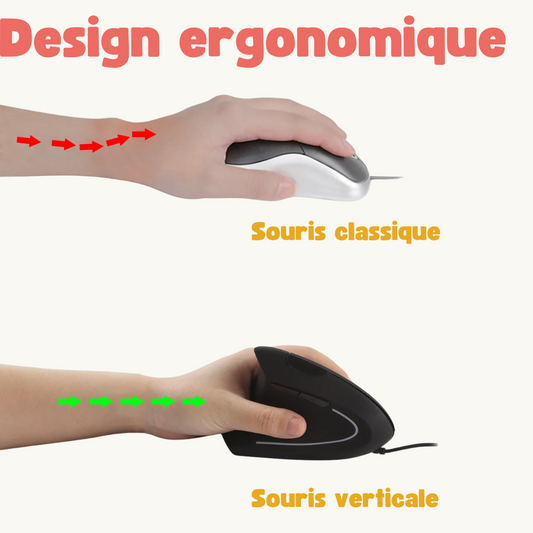 Souris Ergonomique Verticale Sans Fil - Droitier ou Gaucher 💻✨