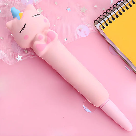 Stylo Squishy Kawaii Licorne Rose