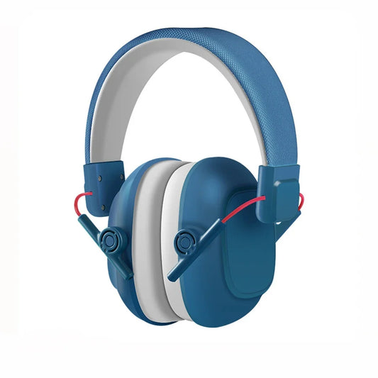 Casque antibruit enfant ApprentiKids bleu avec arceau réglable et coussinets rembourrés.