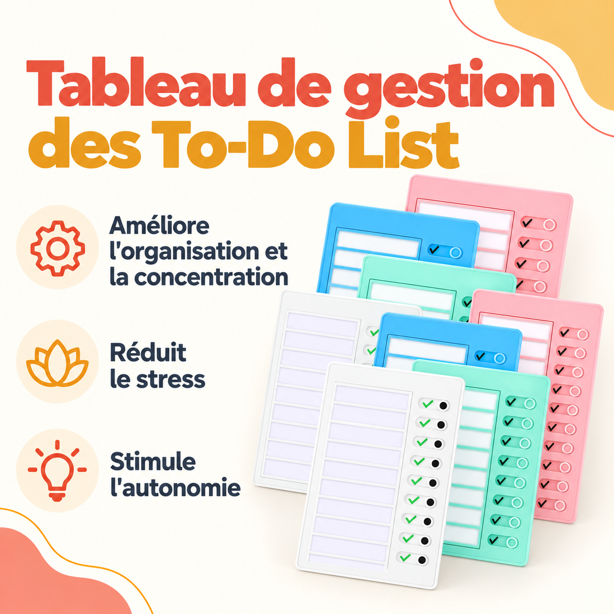 Tableau de gestion To-Do List pour enfant – organisation, concentration et autonomie
