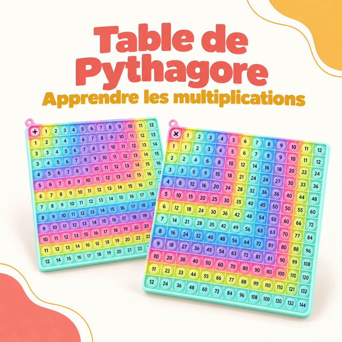 Table de Pythagore en silicone – apprendre les multiplications