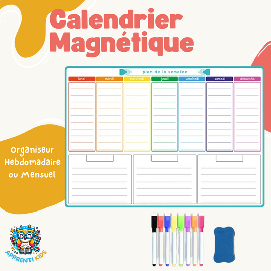 Calendrier Magnétique Organiseur Hebdomadaire/Mensuel 🗓️✨