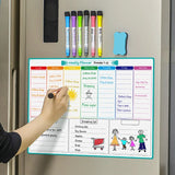 calendrier magnétique à fixer au frigo pour l'organisation de la semaine