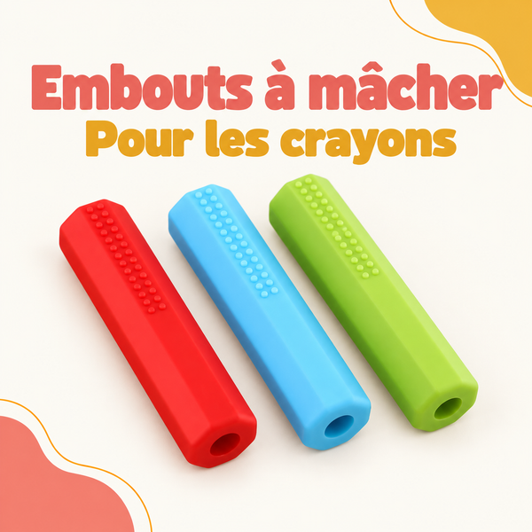 Embouts de crayons à mâcher en silicone – lot de 3