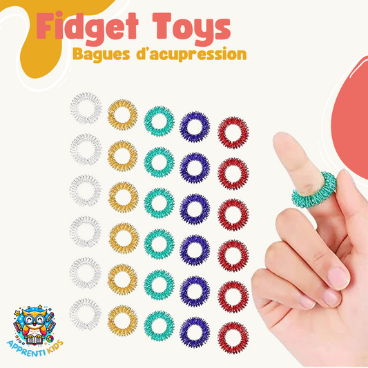 Fidget Toys - Bagues d'Acupression Anti-Stress - Lot de 5 ou 10 🧘‍♀️