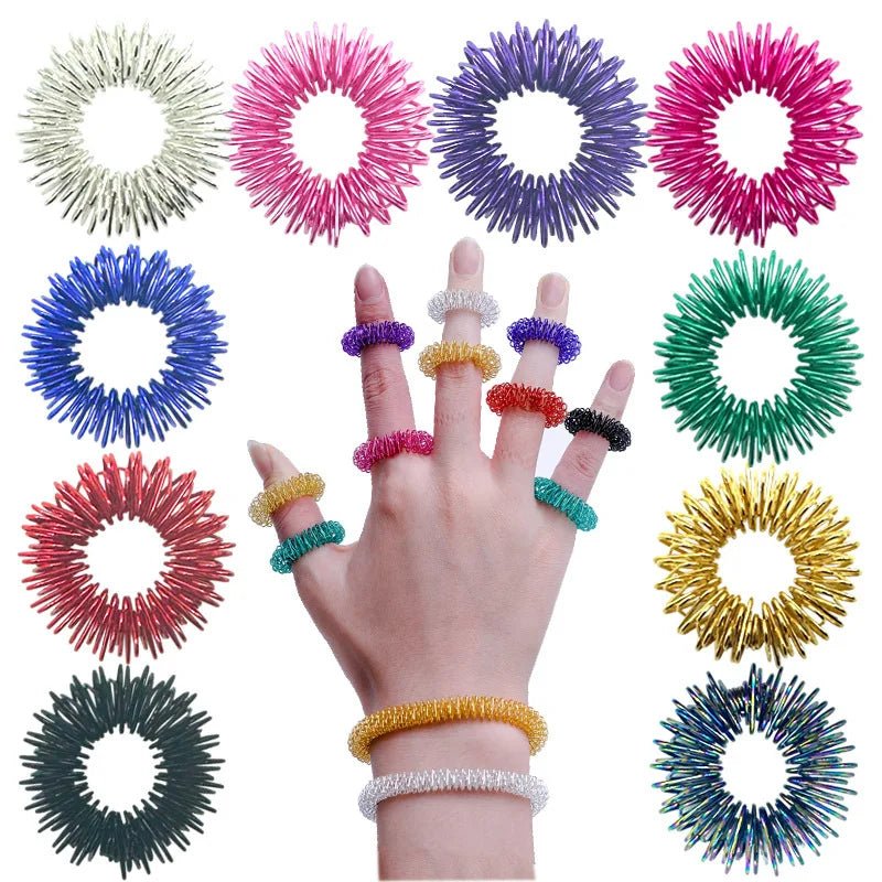 Bambebe Lot De 2 Fidget Et Appareil Massage Doigts - Porte-Clés Spiky Et Bâton Acupression Anti-Stress