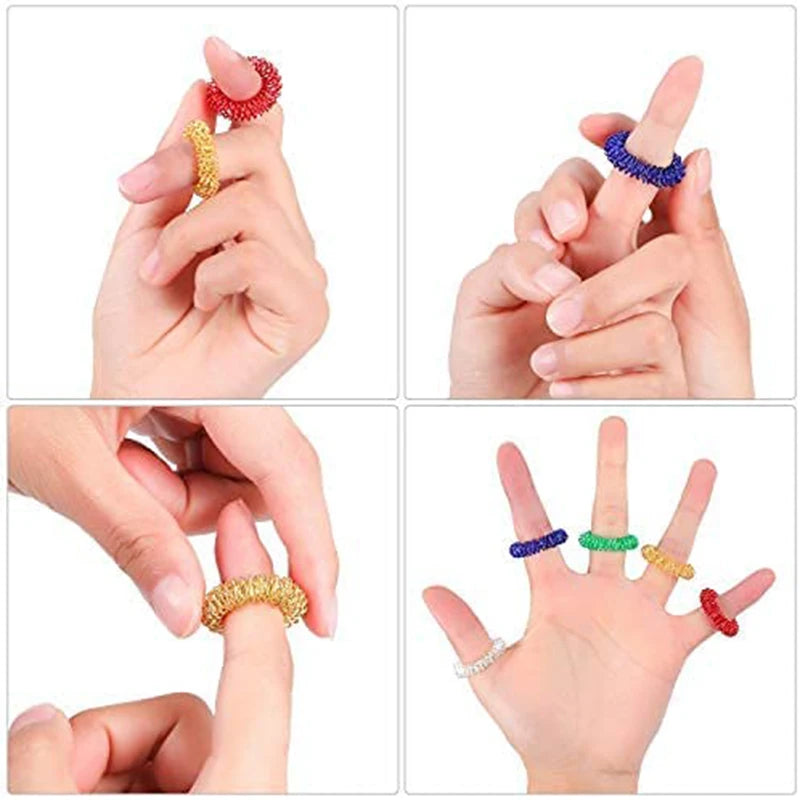 Fidget Toys - Bagues d'Acupression Anti-Stress - Lot de 5 ou 10 🧘‍♀️