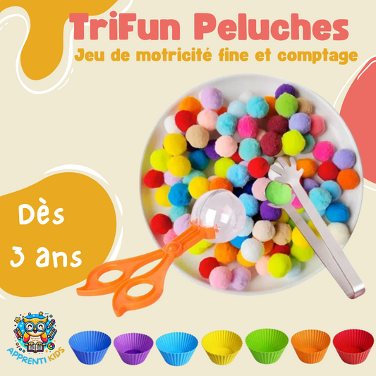 Développez la motricité fine de vos enfants avec les Boules Colorées TriFun Peluches ! 🧸🌈