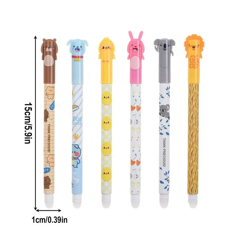 Lot de 6 Stylos Gel Effaçables Kawaii Taille