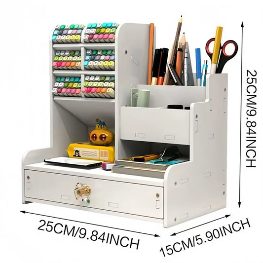 Organiseur de Bureau en Bois :  Rangement Pratique pour un Espace de Travail Zen 🌿