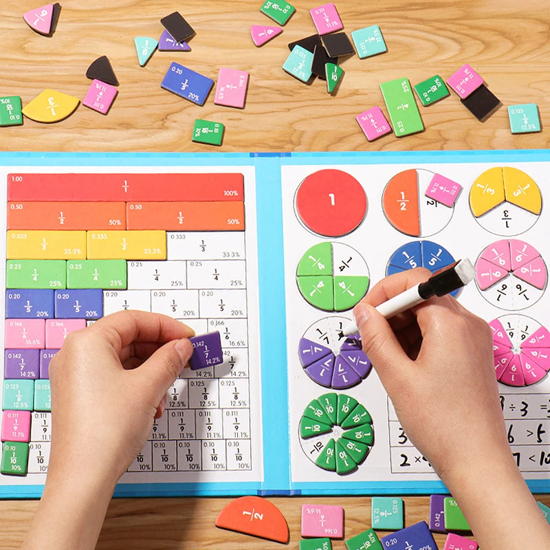 Livre Magnétique Fractions Montessori | Maths en Jouant 3-8 ans | Les Petiots Livre Magnétique Fractions Montessori | Maths en Jouant 3-8 ans | Les Petiots