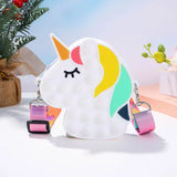 Sacs à Bandoulière Fidget Toys Licornes et Fruits - Bubble Push-It Licorne Blanche