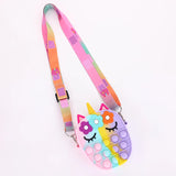 Sacs à Bandoulière Fidget Toys Licornes et Fruits - Bubble Push-It Licorne Ovale Arc en Ciel
