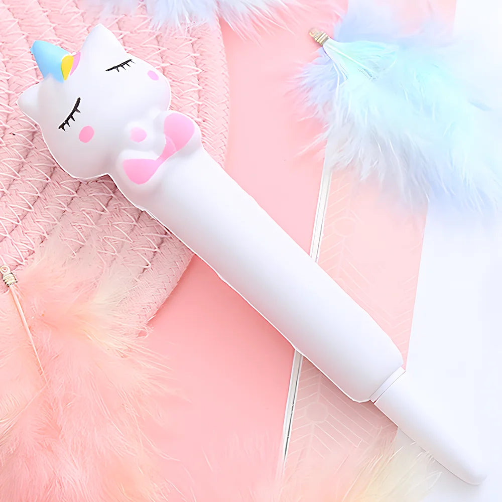 Stylo Squishy Kawaii Licorne Blanche