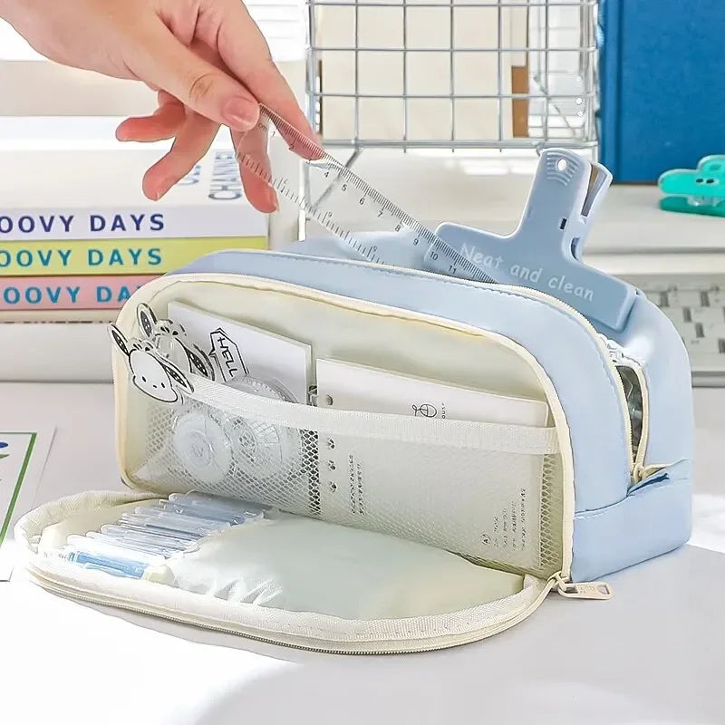 Trousse Scolaire à 2 Compartiments - Organisation Facile 🖊️