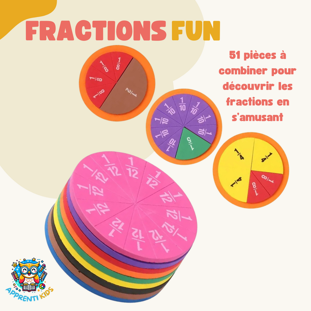 Apprends les Fractions en Jouant - Jeu Educatif Montessori – ApprentiKids