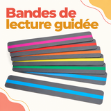 Bandes de lecture guidée pour enfant – lot de 6 bandes colorées pour faciliter le suivi de ligne