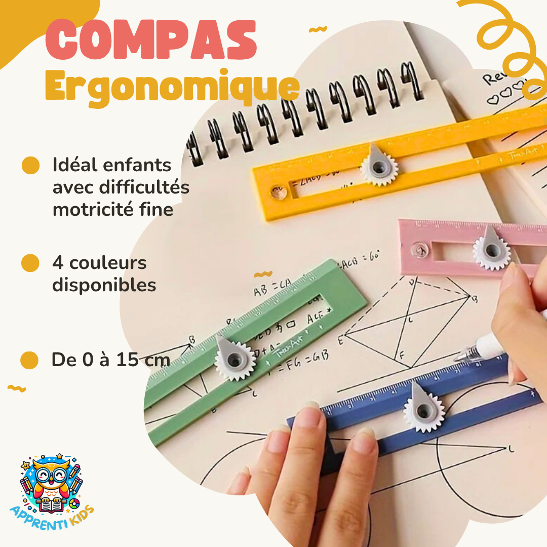 Compas Géométrique Ergonomique - Un outil de traçage adapté aux enfants