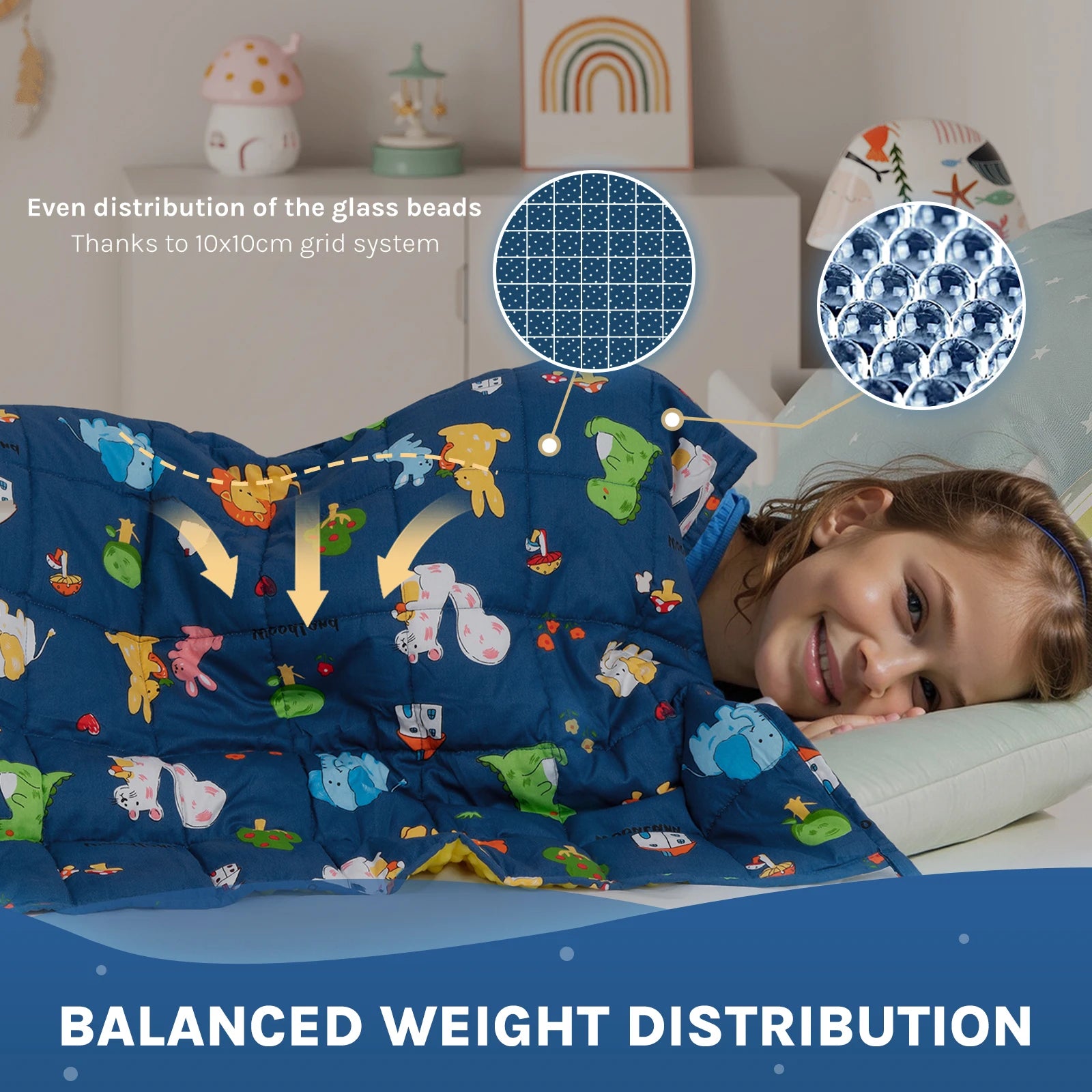 Couverture Lestée Enfant 3 Kg - 100 X 135 Cm, Certifiée Oeko-Tex, Thérapeutique Pour Apaisement