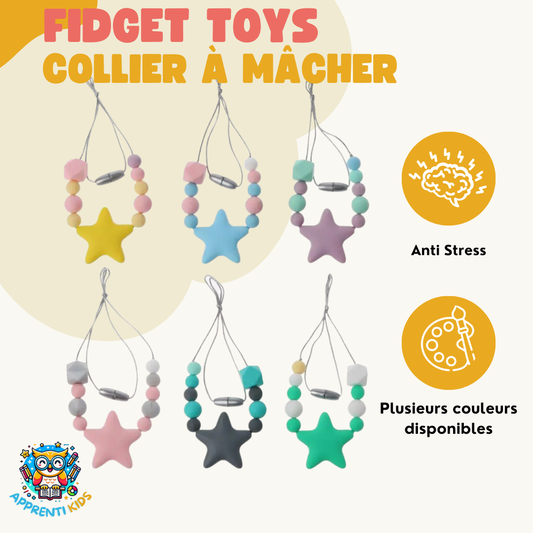 Fidget Toys - Collier Étoile Anti-Stress à Mâcher en Silicone ⭐
