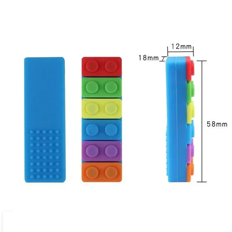Fidget Toys - Collier Anti Stress à Mordiller en Silicone en Forme de Brique 🧱
