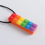 Fidget Toy collier à mâcher brique orange