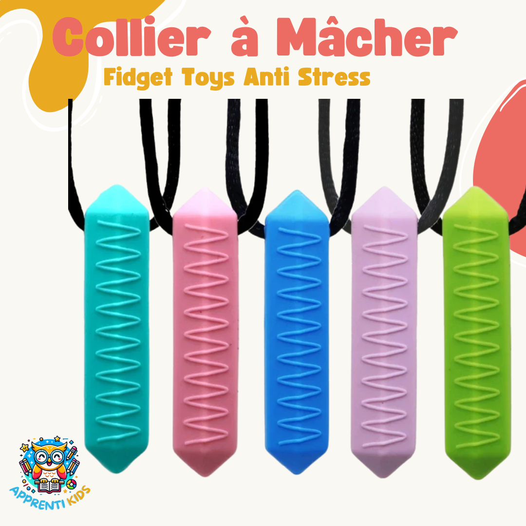 Fidget Toys - Collier Anti Stress à Mordiller Texturé