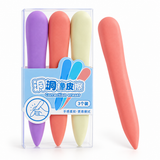 Lot de 3 gommes ergonomiques avec encoches – violet, orange et beige