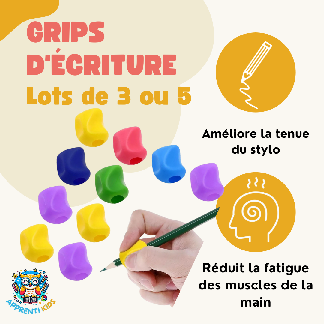 Grips d'Écriture Ergonomiques en Silicone :  Facilitez l'Apprentissage de l'Écriture ! ✍️