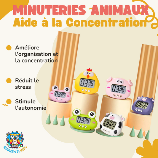 Minuteries Animaux :  Un Coup de Pouce pour la Concentration des Enfants ! ⏰💖