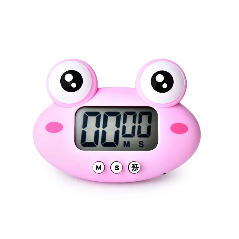 timer minuterie animaux rigolos grenouille rose