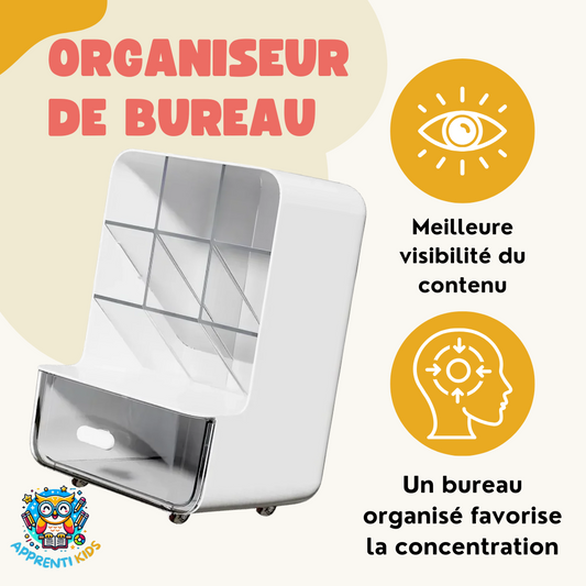 Organiseur de Bureau Moderne :  Accès Facile et Vision Optimale des Fournitures 🗂️