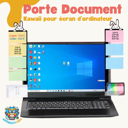 Porte-Document Vertical Kawaii pour Écran d'Ordinateur :  Organise ton Bureau avec Style et Fun ! 🦄✨