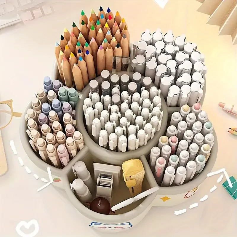 Pot à Crayons Rotatif Kawaii : Organisez Votre Bureau avec Style et Fun ! 🎨