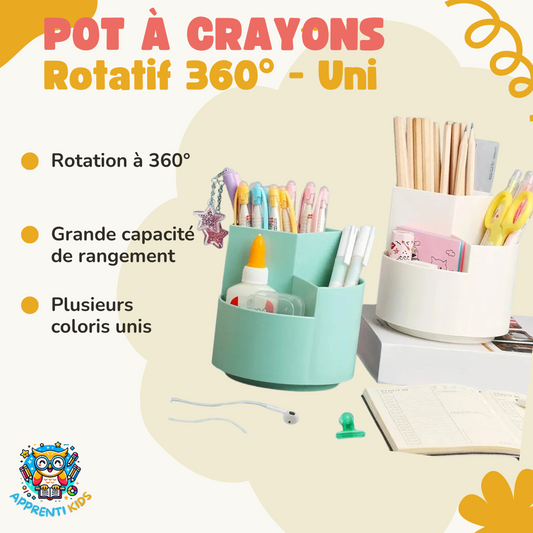 Pot à Crayons Rotatif :  Simple et Pratique pour un Bureau Organisé ✏️