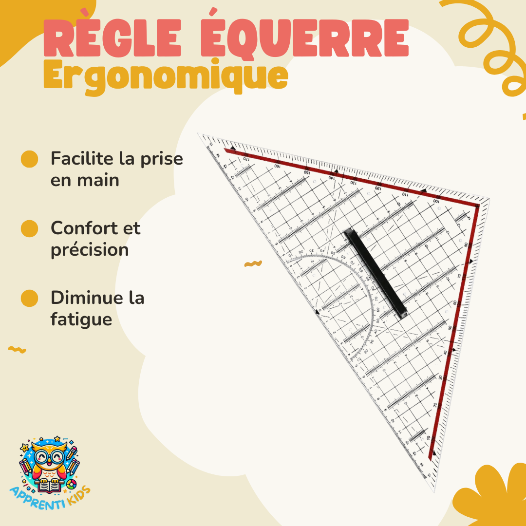 Règle Équerre Ergonomique avec Poignée : Simplifier l'Apprentissage et Améliorer le Confort