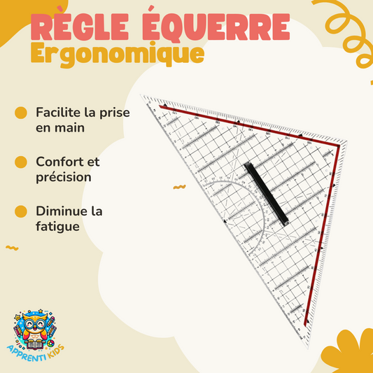 Règle Équerre Ergonomique avec Poignée : Simplifier l'Apprentissage et Améliorer le Confort