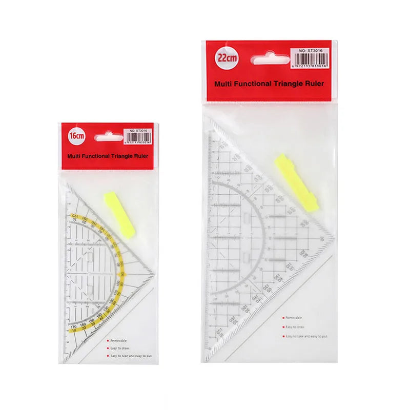 Règle Équerre Rapporteur Ergonomique avec Poignée :  Un Outil Polyvalent et Confortable pour l'Apprentissage ! 📏📐