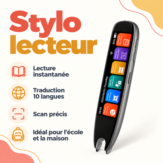 Stylo lecteur traducteur pour enfant – lecture instantanée, traduction 10 langues et scan précis