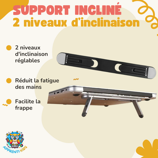 Support Incliné pour PC Portable - 2 Niveaux d'Inclinaison 💻✨
