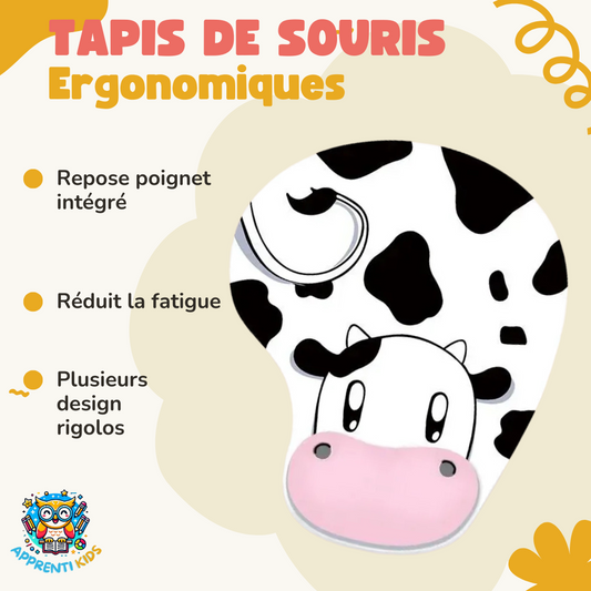 Tapis de Souris Ergonomique avec Repose Poignet : Style et Confort pour un Apprentissage Efficace 💻