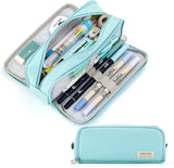 trousse 3 compartiments turquoise