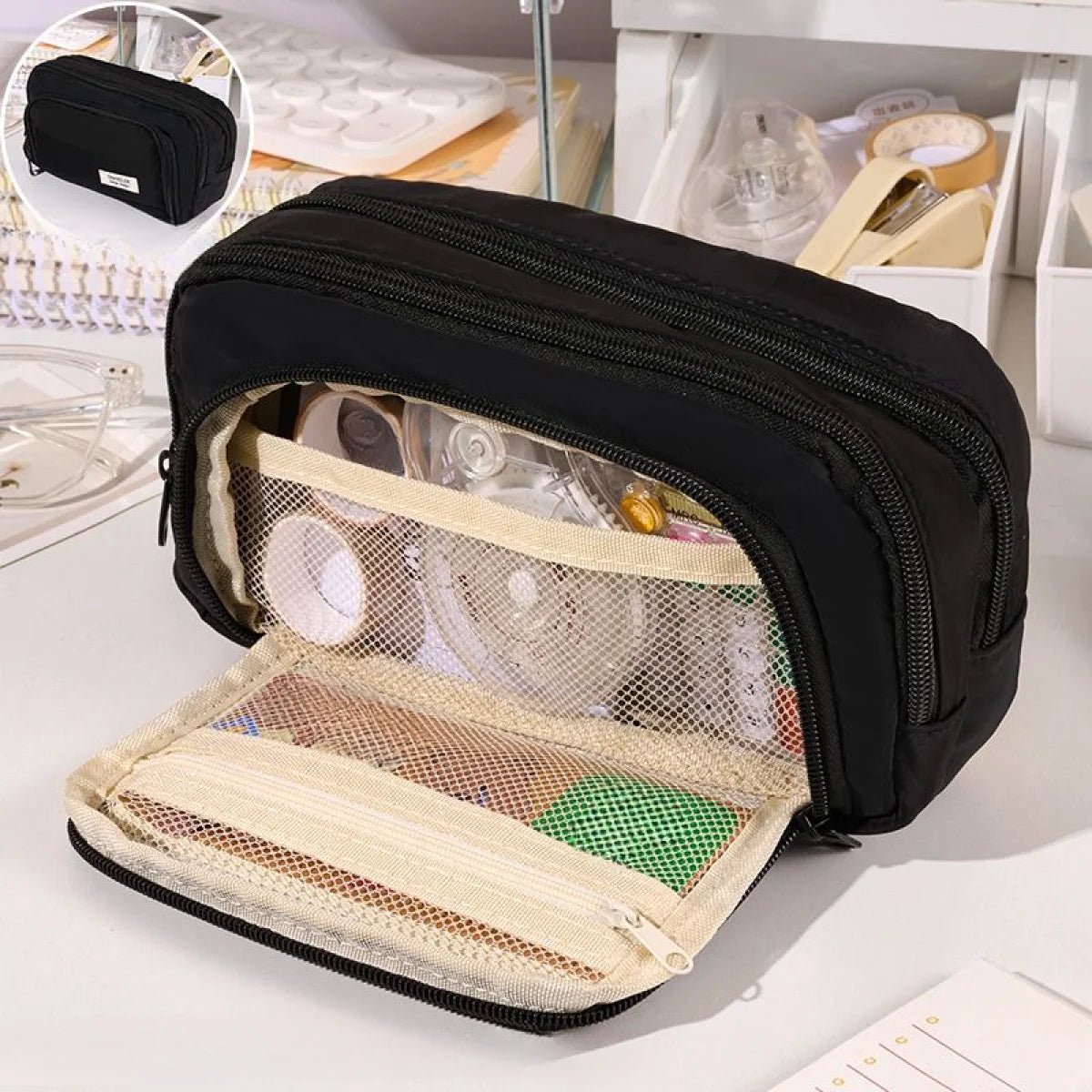 Trousse Scolaire XXL - Grande Capacité de Rangement 🎒